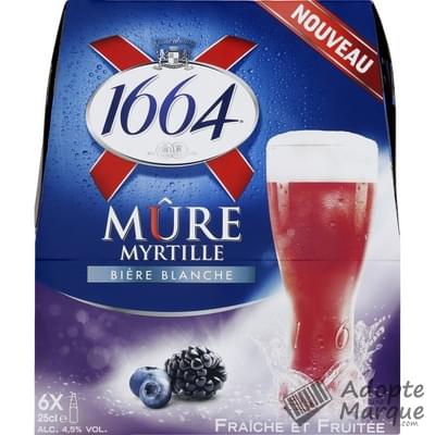 1664 Bière aromatisée Mûre & Myrtille 4,5% vol. Les 6 bouteilles de 25CL