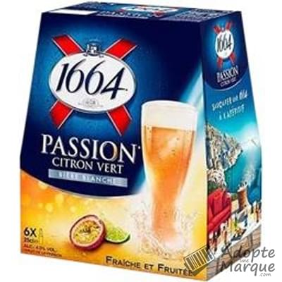1664 Bière aromatisée Passion & Citron vert 4,5% vol. Les 6 bouteilles de 25CL