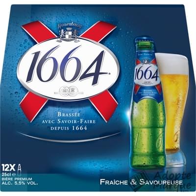 1664 Bière Blonde 5,5% vol. Les 12 bouteilles de 25CL