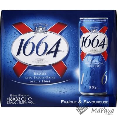 1664 Bière Blonde 5,5% vol. Les 6 canettes de 33CL