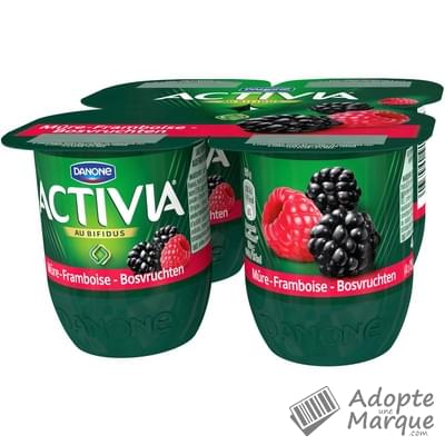 Activia Yaourts au bifidus actif Saveur Mûre Framboise Les 4 pots de