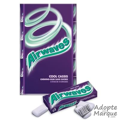 Airwaves Chewing-Gum Cool Cassis Sans Sucres Les 5 étuis de 14G - 70G