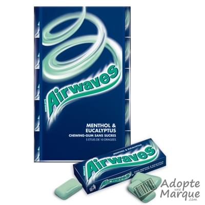 Airwaves Chewing-Gum Menthol & Eucalyptus Sans Sucres Les 5 étuis de 14G - 70G