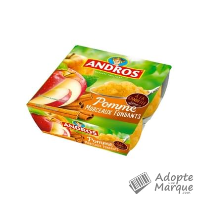 Andros Dessert Pommes Cannelle avec Morceaux fondants Les 4 pots de 100G