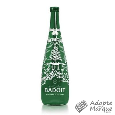 Badoit Verte - Eau minérale naturelle gazeuse - Finement pétillante - Edition Noël La bouteille de 75CL