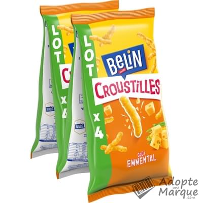 Belin Croustilles - Biscuits apéritif Goût Emmental Les 4 sachets de 138G