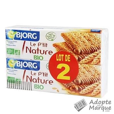 Bjorg Biscuits Le P'tit Nature Les 2 paquets de 200G