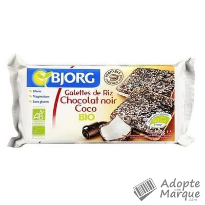 Bjorg Galettes de Riz au Chocolat Noir & Coco Le paquet de 90G