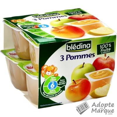 Blédina Compote 3 Pommes (dès 6 mois) Les 8 pots de 100G