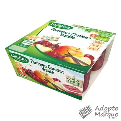 Blédina Coupelle Fruits - Compote Pommes, Cerises & Vanille (dès 8 mois) Les 4 pots de 100G
