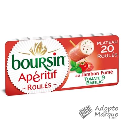 Boursin Apéritif - Les Roulés de Jambon Fumé - Saveur Tomate, Oignon & Ciboulette La barquette de 20 roulés - 100G