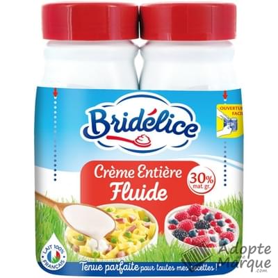 Bridélice Crème entière fluide 30%MG Les 2 bouteilles de 25CL