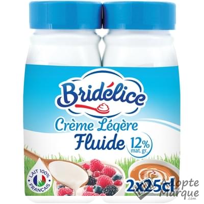 Bridélice Crème légère fluide 12%MG Les 2 bouteilles de 25CL