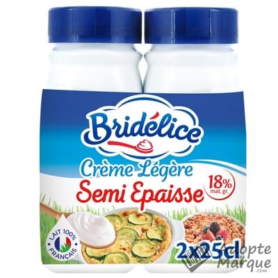 Bridélice Crème légère semi-épaisse 18%MG Les 2 bouteilles de 25CL