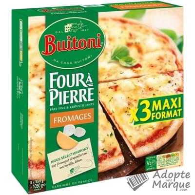 Buitoni Four à Pierre - Pizza 3 Fromages Les 3 pizzas de 350G