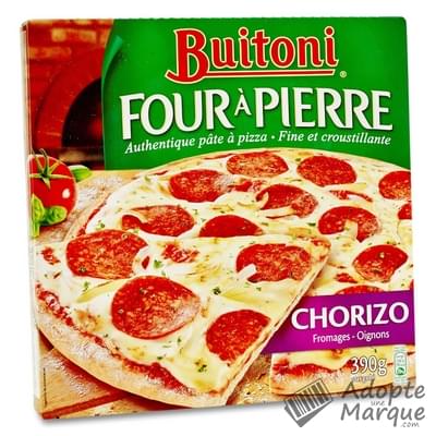 Buitoni Four à Pierre - Pizza Chorizo, Fromages & Oignons La pizza de 390G