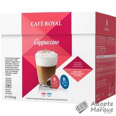 Café Royal Café en dosettes - Cappuccino (Compatible avec Nescafé & Dolce Gusto) La boîte de 16 capsules - 170G