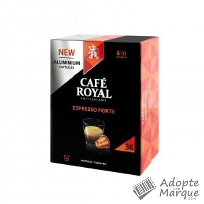 Café Royal Café en dosettes - Espresso Forte (Compatible avec Nespresso) La boîte de 36 capsules - 187G