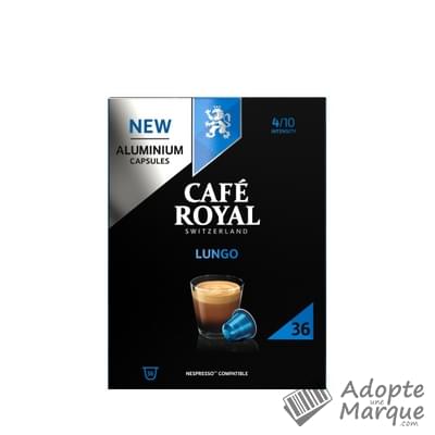 Café Royal Café en dosettes - Lungo (Compatible avec Nespresso) La boîte de 36 capsules - 190G