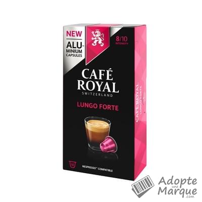 Café Royal Café en dosettes - Lungo Forte (Compatible avec Nespresso) La boîte de 10 capsules - 53G