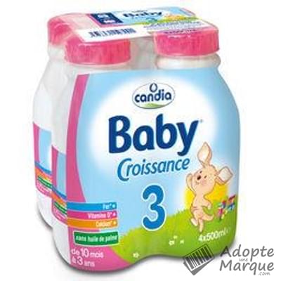 Candia Baby Croissance - Lait liquide 3ème âge (de 10 à 24 mois) Les 4 bouteilles de 50CL