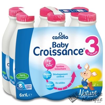 Candia Baby Croissance - Lait liquide 3ème âge Nature (dès 10 mois) Les 6 bouteilles de 1L