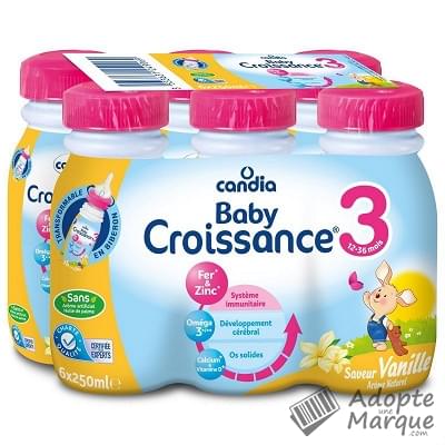 Candia Baby Croissance - Lait liquide 3ème âge Vanille (dès 10 mois) Les 6 bouteilles de 25CL