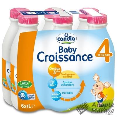 Candia Baby Croissance - Lait liquide 4ème âge (de 20 à 36 mois) Les 6 bouteilles de 1L