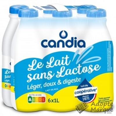 Candia Doux & Léger - Lait sans Lactose Les 6 bouteilles de 1L