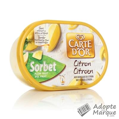 Carte d'Or Sorbet Plein Fruit au Citron Le bac de 1L