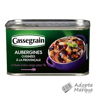 Cassegrain Aubergines cuisinées à la Provençale à l'huile d'olive vierge-extra La conserve de 375G