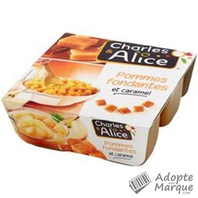 Charles & Alice Desserts aux fruits Gourmands - Saveur Pommes fondantes & Caramel Les 4 pots de 95G