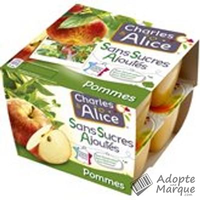Charles & Alice Desserts aux fruits - Sans sucres ajoutés - Saveur Pommes des Alpes & Provence Les 8 pots de 100G