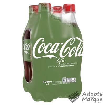 Coca Cola Life - Boisson rafraîchissante aux extraits végétaux à la Stevia Les 4 bouteilles de 50CL
