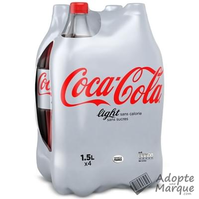 Coca Cola Light - Boisson rafraîchissante aux extraits végétaux "Les 4 bouteilles de 1,5L"