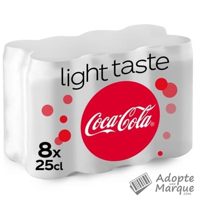 Coca Cola Light - Boisson rafraîchissante aux extraits végétaux Les 8 canettes de 25CL