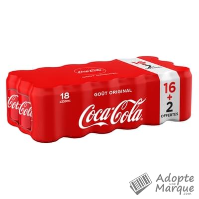 Coca Cola Original - Boisson rafraîchissante aux extraits végétaux Les 18 canettes de 33CL
