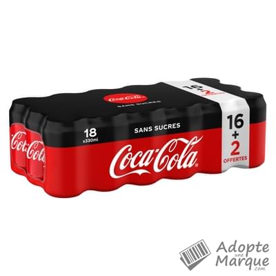 Coca Cola Zero - Boisson rafraîchissante aux extraits végétaux Les 18 canettes de 33CL
