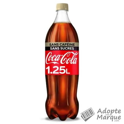 Coca Cola Zero & Sans Caféine - Boisson rafraîchissante aux extraits végétaux "La bouteille de 1,25L"
