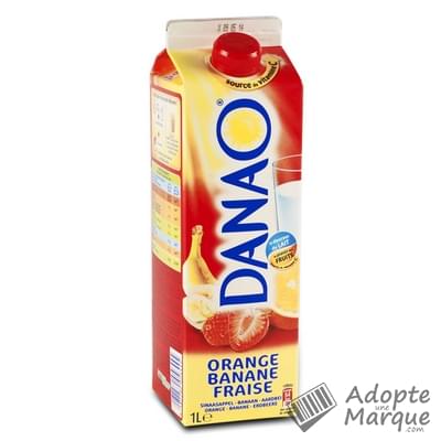 Danao Boisson lactée - Saveur Orange-Banane-Fraise La brique de 1L