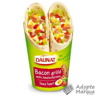 Daunat Be Wrappy - Wrap Bacon grillé, Œufs, Tomates marinées & Sauce Yaourt Les 2 wraps - 190G