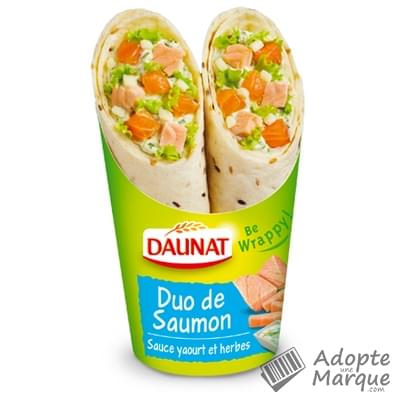 Daunat Be Wrappy - Wraps Duo de Saumon & Sauce Yaourt et Herbes Les 2 wraps - 190G