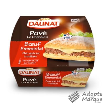 Daunat Pavé Le Charolais (Bœuf, Emmental & Pain spécial tradition) Le sandwich de 180G