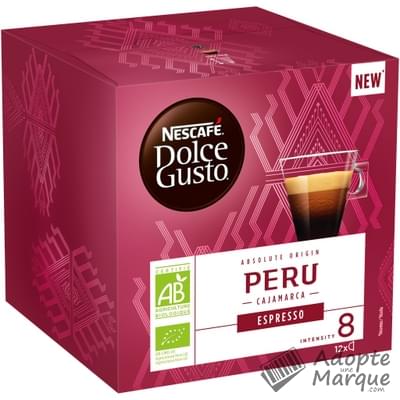 Dolce Gusto Capsules de Café Absolute Origin Espresso Peru Bio La boîte de 12 capsules