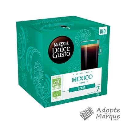 Dolce Gusto Capsules de Café Absolute Origin Grande Mexico Bio La boîte de 12 capsules