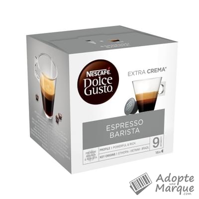 Dolce Gusto Capsules de Café Espresso Barista Extra Crema La boîte de 16 capsules