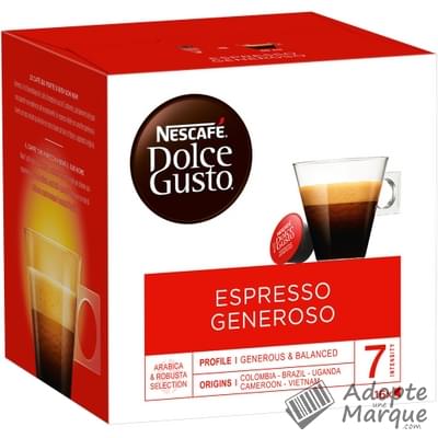 Dolce Gusto Capsules de Café Espresso Generoso La boîte de 16 capsules