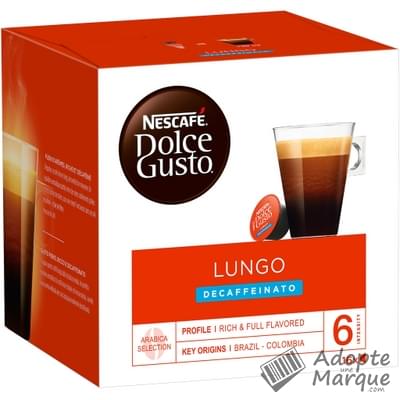 Dolce Gusto Capsules de Café Lungo Decaffeinato La boîte de 16 capsules
