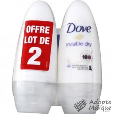 Dove Déodorant Bille Invisible Dry Les 2 roll-on de 50ML