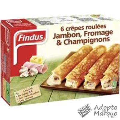 Findus Crêpes roulées Jambon,Fromage & Champignons La boîte de 6 crêpes - 250G
